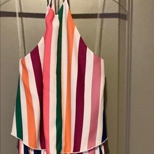 Striped Halter Pocketed Jumpsuit